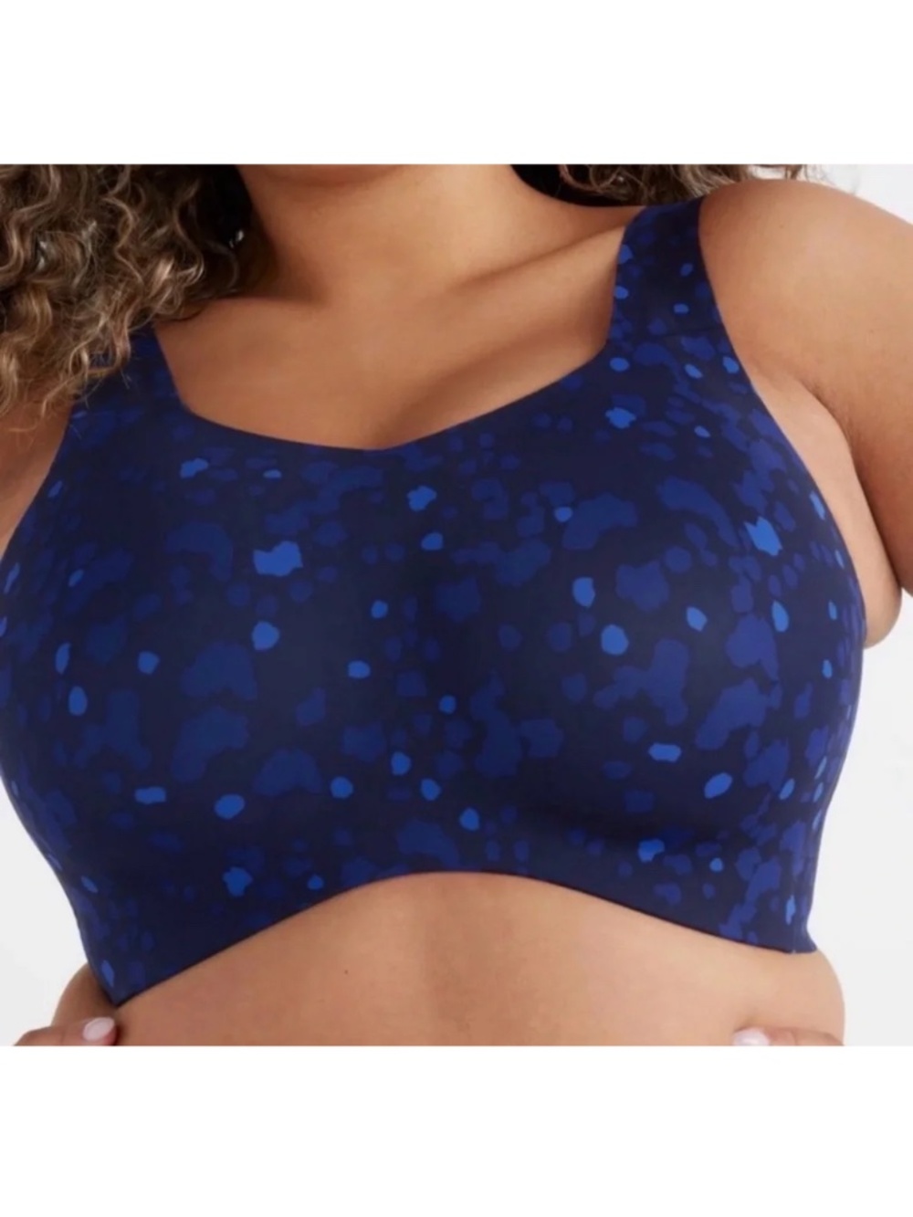 KNIX Catalyst Bra Molded Ventilated High Impact Circuit Navy Blue Print 2X